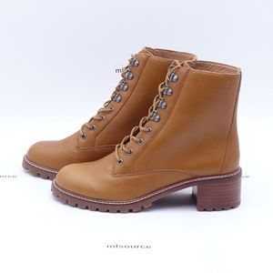 NEW Madewell Women's Chester Lace-Up Leather Boots NA906 Bison Brown